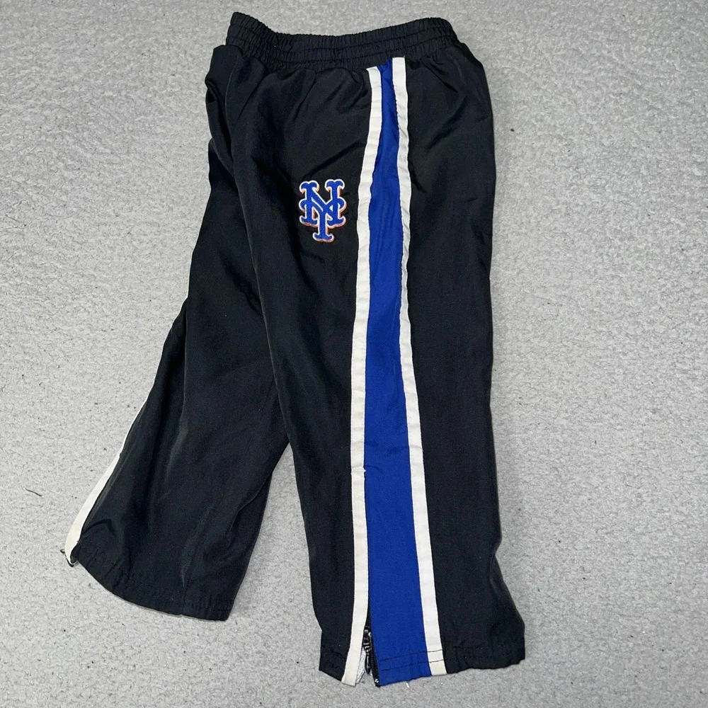 VTG Majestic New York Mets Windbreaker Pants Toddler Sz 24 Months Black 90s